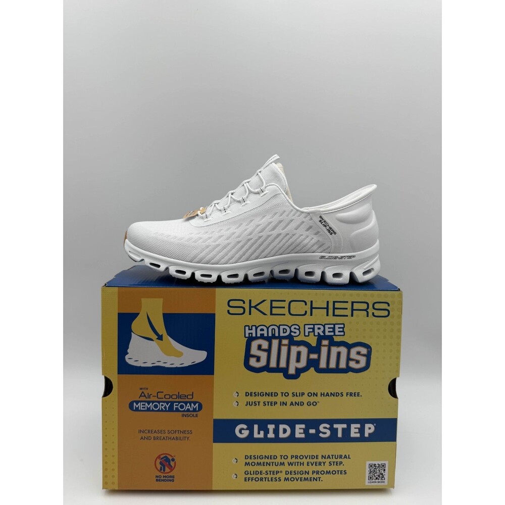 Skechers Glide-Step Tranquility White Black Women’s Size 12 104574W